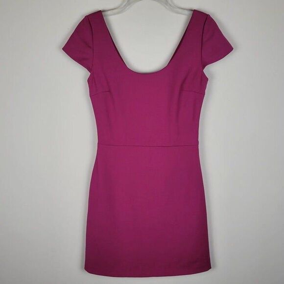 Diane Von Furstenberg Size 4 Monica Back Pleat Short Sleeve Mini Dress Pink - Picture 3 of 12